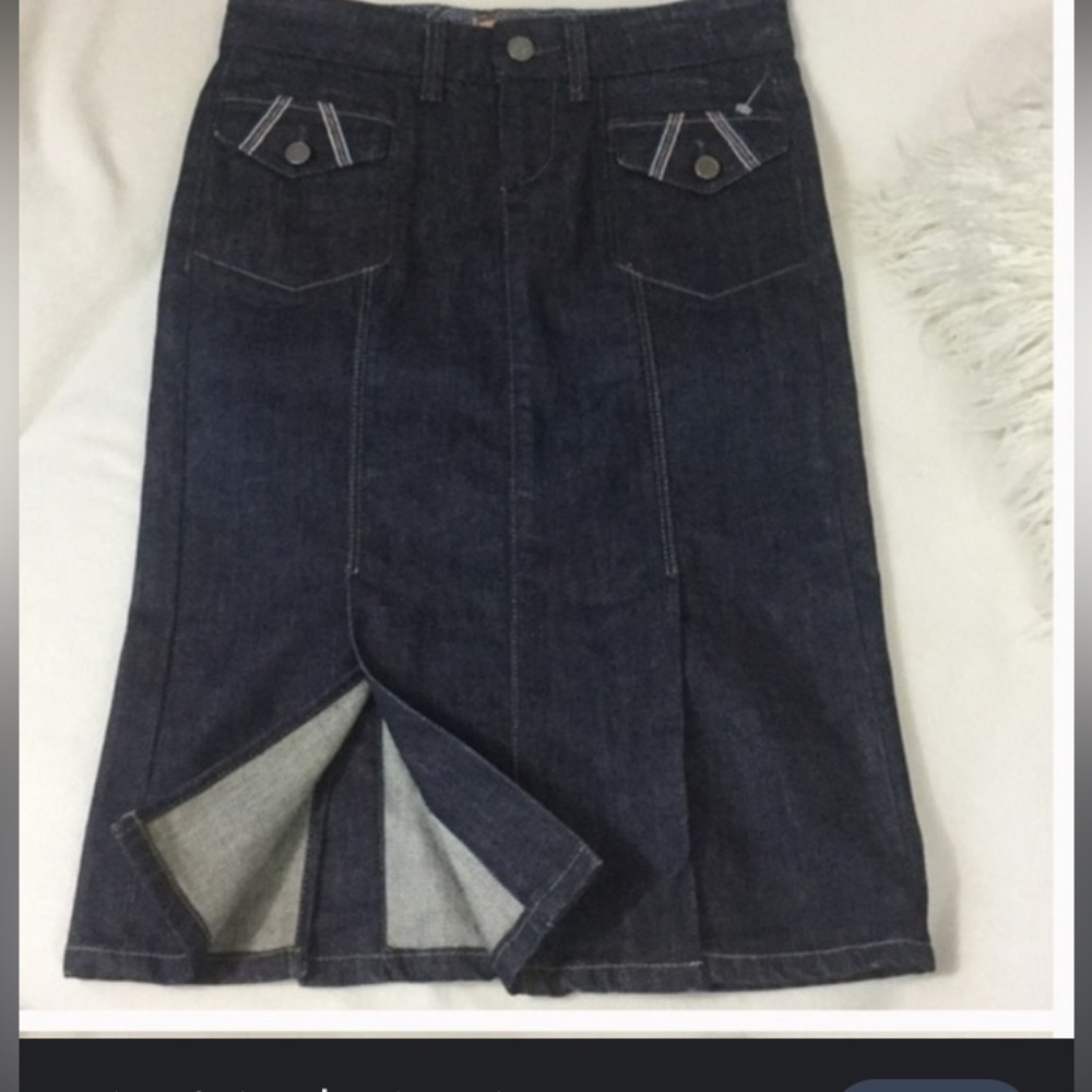 Vintage y2k Paige denim jean skirt 28 Pair-Fax pencil split skirt sk0024